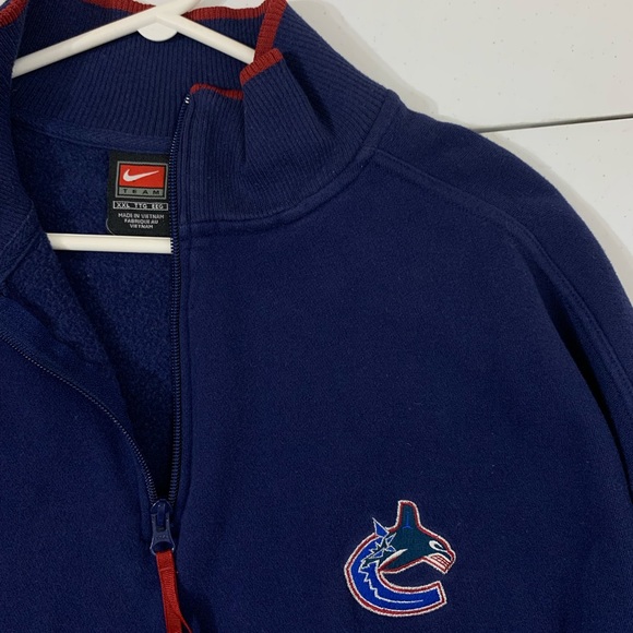 Vintage 1990s Nike Canucks 1/4 Zip Sweater - Picture 5 of 8